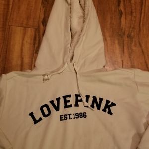 PINK SWEATSHIRT W/SHERPA HOOD